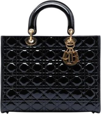 Dior Pre-owned Handbags, female, Black, Size: ONE SIZE Pre-owned Leather Handbag