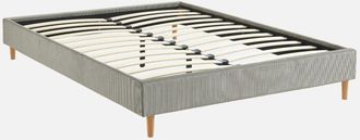 Sweeek Cama Con Somier 140cm, Acabado En Pana Fina