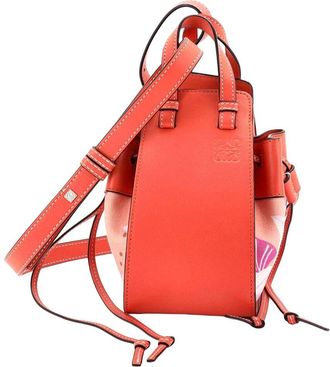 Loewe Pink Leather & Printed Canvas Hammock Bag Mini (Authentic Pre-Loved)