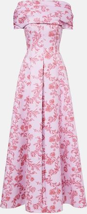 Emilia Wickstead Abito lungo Mara con stampa floreale