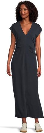 Lilla P Side Tuck Maxi Dress Womens Dress Navy : XS, Cotton