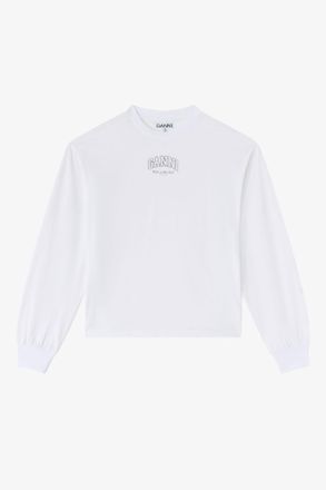 Ganni White Essential Basic Long-sleeve - Size XXS Organic Cotton