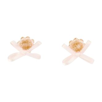 Simone Rocha Earrings, female, Pink, Size: ONE SIZE Bow Daisy Crystal Earrings - Pink