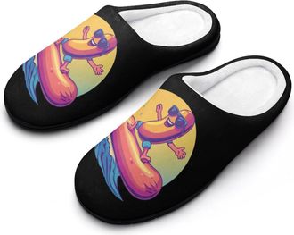 Generic Surf Sausage Surfing Lover Slippers Men Winter Warm Cotton Anti-Slip Indoor Slip-Ons House Shoes