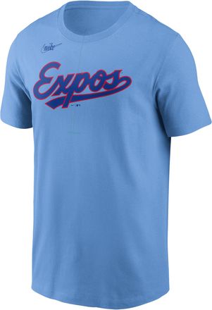 Nike Montreal Expos Cooperstown Wordmark Nike Mens MLB T-Shirt in Blue | N1994EYMEX-0B5
