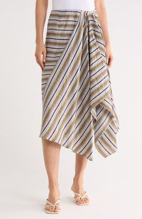 A.L.C. Lota Linen Blend Skirt in Hazel Stripe at Nordstrom Rack, Size 0