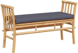 vidaXL Banco De Jard&iacute;n Con Coj&iacute;n Marr&oacute;n 110 X 38 X 65cm Bamb&uacute; Vidaxl