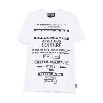 Versace Jeans Couture Tops, Heren, Wit, M, Katoen, 003 Shirt