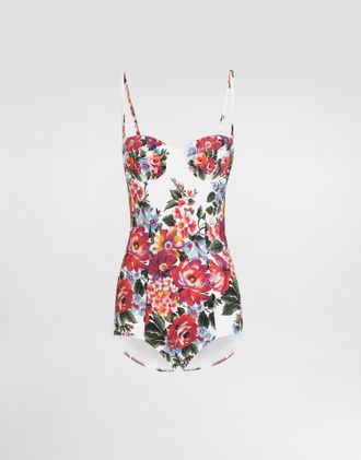Dolce & Gabbana Flower Bouquet-print Balconette One-piece Swimsuit - Woman Swimwear Multicolor 1