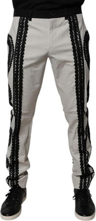 Dolce & Gabbana Witte Formele Broek met Kant van Kant - Heren - Slim Fit Jeans - Wit - L - Katoen - Jeans