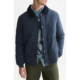 Scotch & Soda Quilted Geo Jacket in Sky Captain at Nordstrom, Size Xx-Large