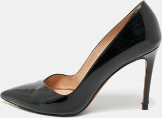 Stuart Weitzman Black Patent Leather Pointed Toe Pumps