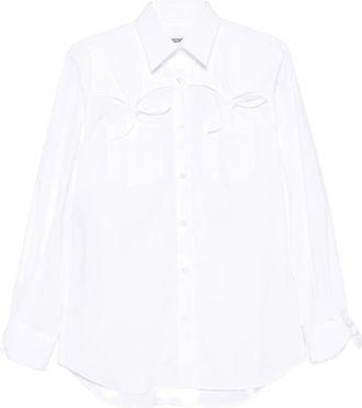 Moschino White Button-Up Shirt With Bow Pocket Details