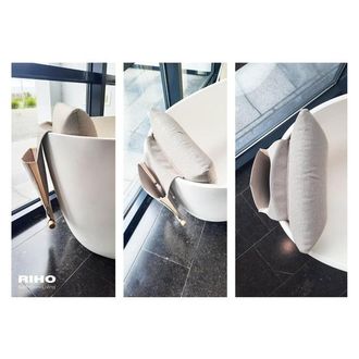 Riho Badkussen - 38x13x23cm - textiel - magazine houder - Pebble grey