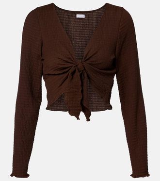 JADE Swim Dania sheer crop top