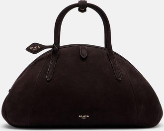 Alaia Ala&iuml;a Purse Small suede top-handle bag
