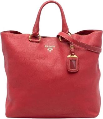 Prada Pre-owned Tote Bags, female, Red, Size: ONE SIZE Pre-owned Satchel