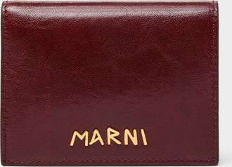 Marni Womens Metallic signature folded wallet