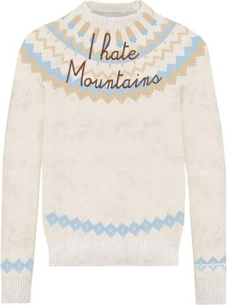 Saint Barth Truien & Vesten, Dames, Wit, S, I Hate Mountains Round-neck Knit