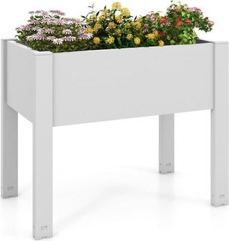 Costway Costway - Huerto Urbano Con Riego Autom&aacute;tico, Macetero Con Indicador De Nivel De Agua, Orificio De Drenaje Y Divisores De Espacio Desmontables, Para E