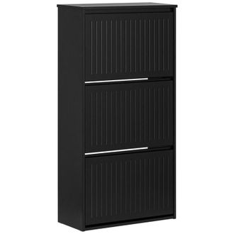 SoBuy 3 Flip-drawers Shoe Cabinet Shoe Rack Black,FSR165-H-SCH - Sobuy