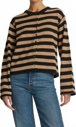 Nation Ltd Rosetta Cardigan In Rugby Cocoa Stripe