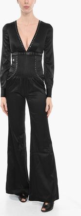 Philipp Plein Flared-Leg Jumpsuit MELANIA With Stud Detail Philipp Plein