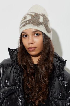 Roa Logo Beanie Hat, Unisex, Cream