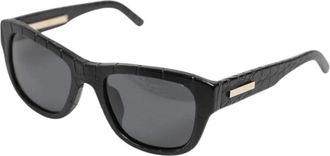 Dolce & Gabbana Zwarte leren montuur getinte lens zonnebril - Dames - Zonnebrillen - Zwart - ONE Size - Accessoires