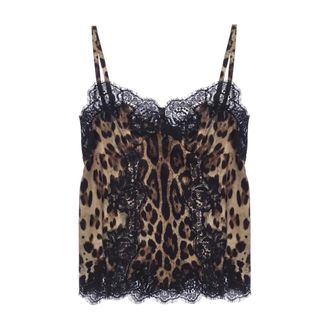 Dolce & Gabbana Mouwloos topje - Dames - Tops zonder mouwen - Bruin - L - Tops