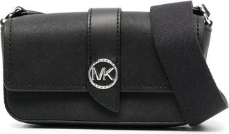 Michael Kors Greenwich Foldover Schoudertas - Dames - Schoudertassen - Zwart - ONE Size - Leer - Tassen