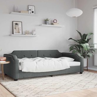 vidaXL Sof&aacute; Cama Sin Colch&oacute;n Tela Gris Oscuro 80x200 Cm Vidaxl