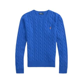 Ralph Lauren Dameskleding Sweatshirts Blu Lapislazzuli Aw 25 - Dames - Ronde hals truien - Blauw - M - Leer - Truien & Vesten