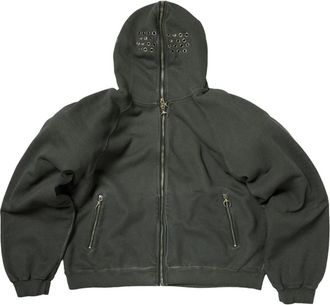 Thug Club Bulk Shoulder Gladiator Zip-Up Hoodie Charcoal TC26SS0601