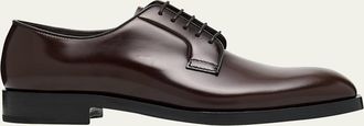 Prada Mens Brushed Leather Derby Shoes