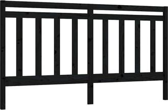 vidaXL Cabecero De Cama Madera Maciza De Pino Negro 186x4x100 Cm Vidaxl