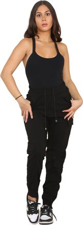 Generic New Ladies Wide Leg Cargo Pants | Womens Flared Stretch Casual Trousers | High Waist Elasticated Drawstring Combat Joggers | Side Pockets (UK, Alpha, 