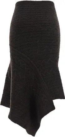 The Attico Womens Brown Asymmetrical Wool Skirt With Logo