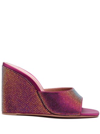 Amina Muaddi Maroon Lupita Crystal Wedge