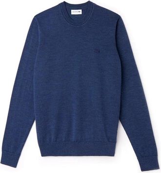 Lacoste Ah 2997 RUQ Sweater - Heren - Ronde hals truien - Blauw - 2XS - Katoen - Truien & Vesten