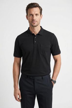 Marvelis Poloshirt MARVELIS, Herren, Gr. 4XL, schwarz, Jersey, Obermaterial: 57% Baumwolle, 43% Polyester, regular fit normal, B&uuml;ndchen, Shirts Poloshirt