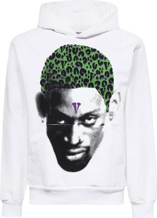 Vlone Vlone, Hoodies & sweatvesten, Heren, Wit, S, Katoen, Printed Hoodie