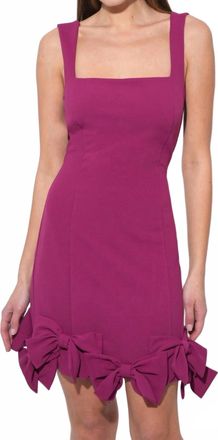 Adelyn Rae Bow Skirt Mini Dress In Magenta