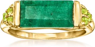 Ross-Simons Emerald and. Peridot Ring in 18kt Gold Over Sterling
