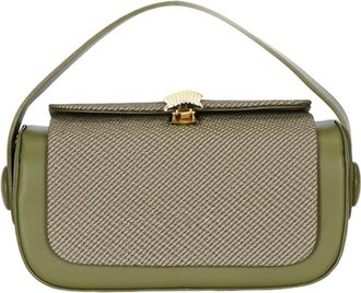 Generic Shoulder Bag,Trendy Clutch - Fabric Flap Top Handle Clutch Zipper Closure Purse for Ladies Women Business Weekend Wedding Outdoor Birthday, Green, Ref