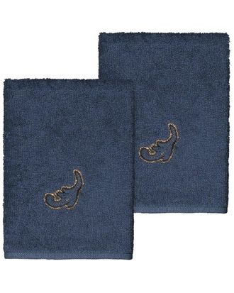 Linum Home Textiles 100% Turkish Cotton April 2Pc Embellished Washcloth Set