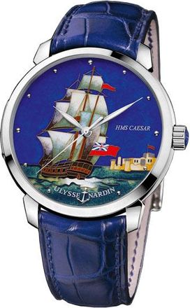 Ulysse Nardin Classico Caesar Enamel Cloisonne Dial Alligator Leather Automatic Mens Watch 8150-111-2-CAESAR