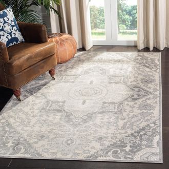 Safavieh Brentwood Machine Made Area Rug, Grey / Cream Traditional Style Easy Care