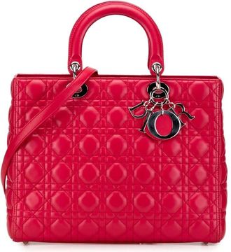 Dior Pre-owned Dior Large Lambskin Cannage Lady Dior 11-MA-0172