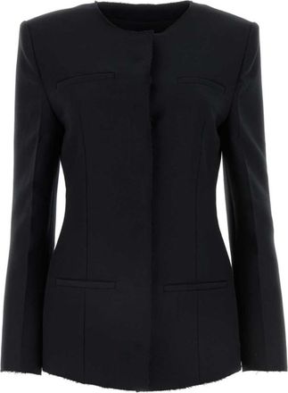 Msgm Black Stretch Polyester Blend Blazer